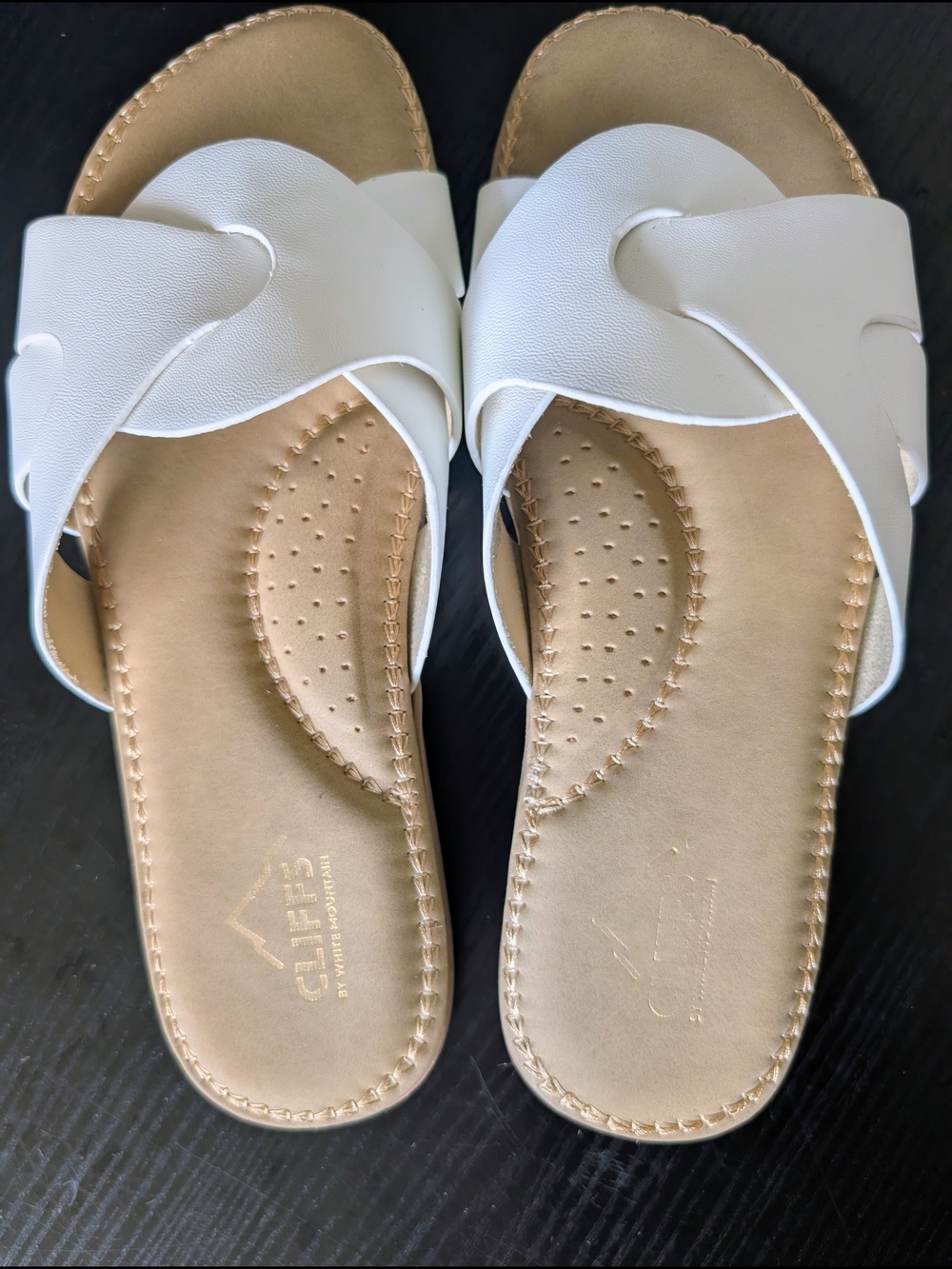 Cliffs by WHITE MOUNTAIN White Slip-On Slide Sandals